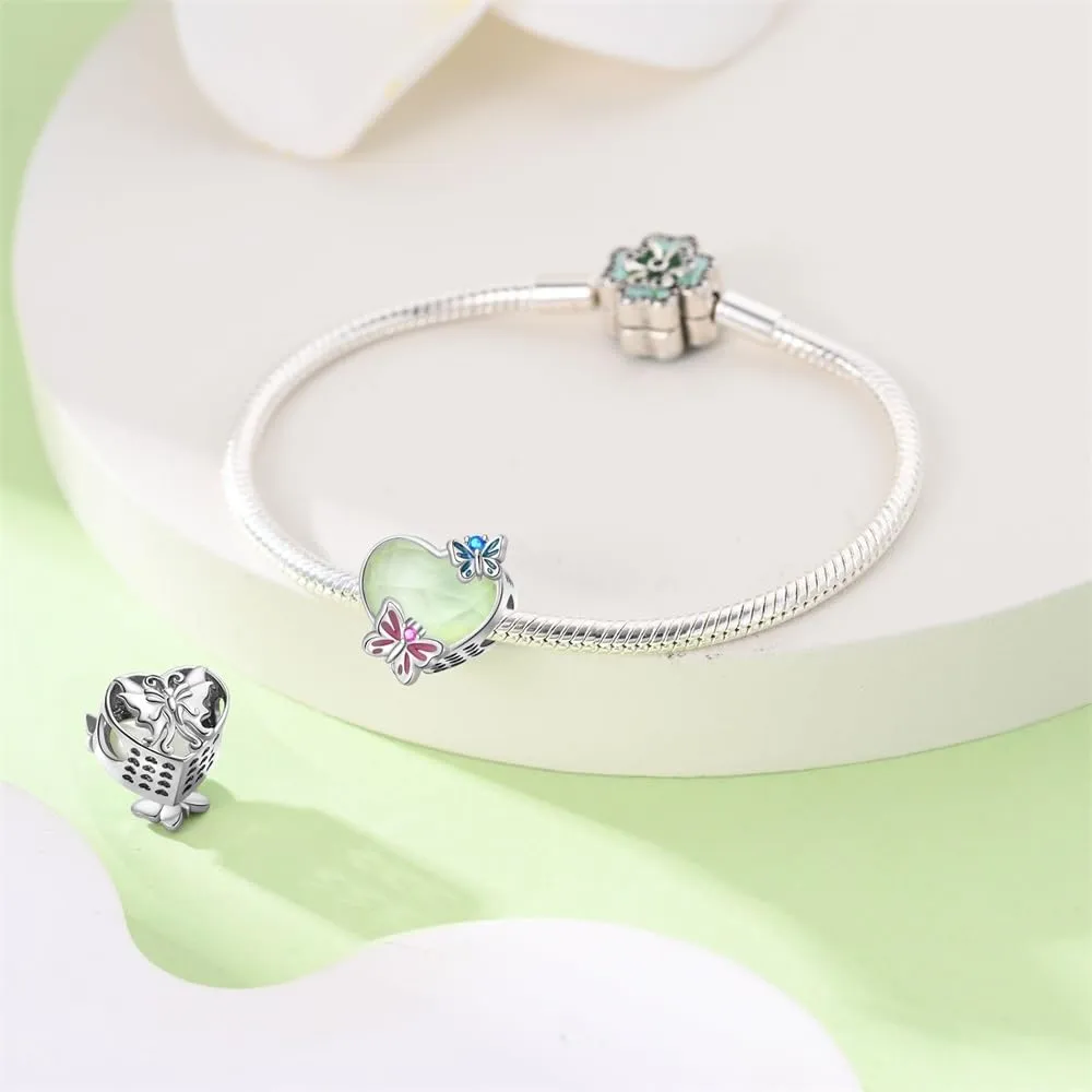 KUNSIR Bead Charm in Argento Sterling 925 con Cubic Zirconia per Braccialetti e Collane Europei - immagine 3