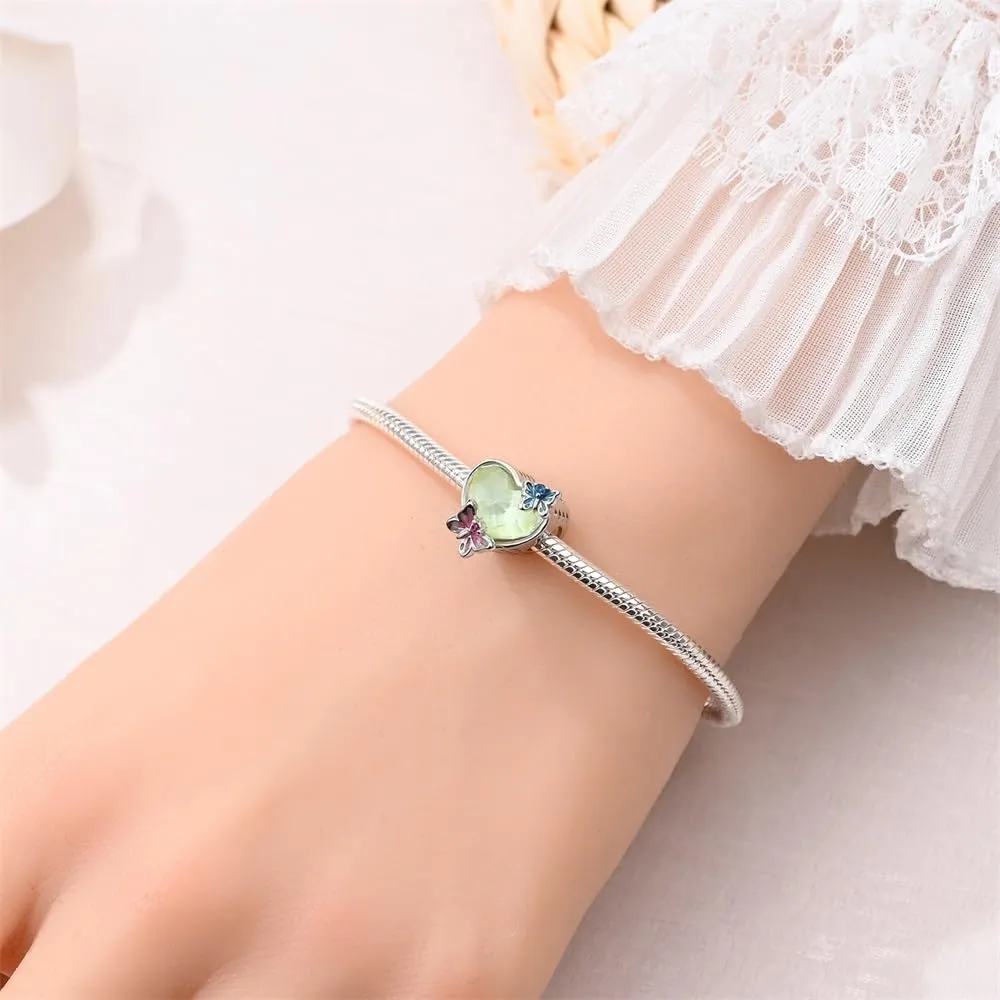 KUNSIR Bead Charm in Argento Sterling 925 con Cubic Zirconia per Braccialetti e Collane Europei - immagine 4