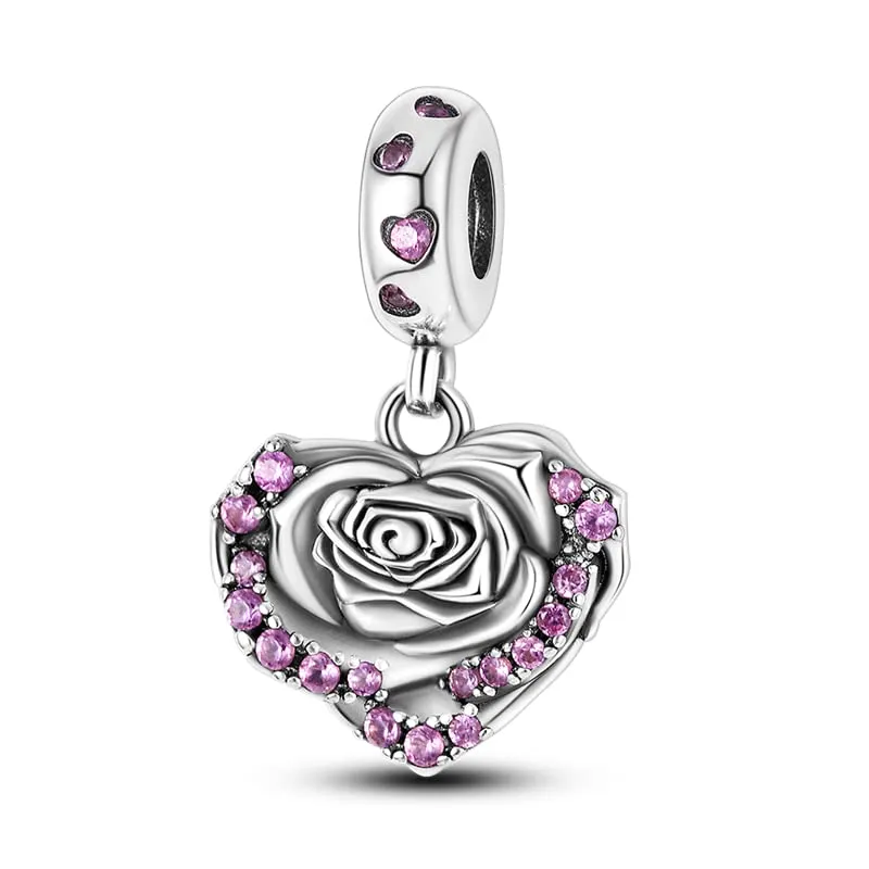 KUNSIR Ciondolo in Argento Sterling 925 con Cubic Zirconia, Compatibile con Braccialetti e Collane Europei - immagine 1