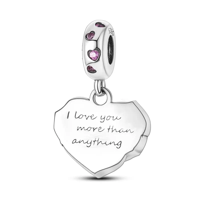KUNSIR Ciondolo in Argento Sterling 925 con Cubic Zirconia, Compatibile con Braccialetti e Collane Europei - immagine 2