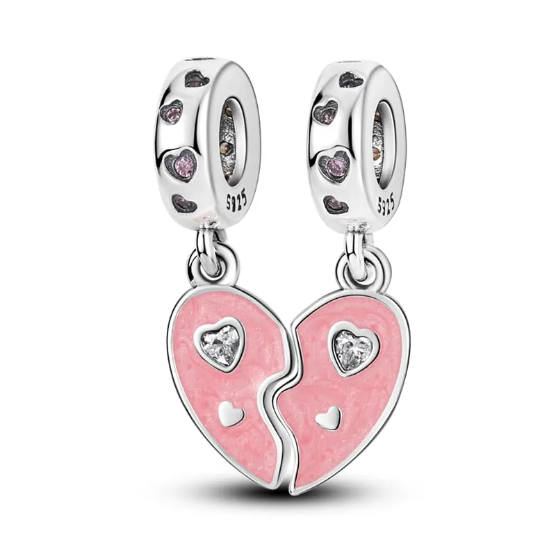 KUNSIR Bead Charm in Argento Sterling 925 con Cubic Zirconia, Compatibile con Braccialetti e Collane Europei - immagine 1