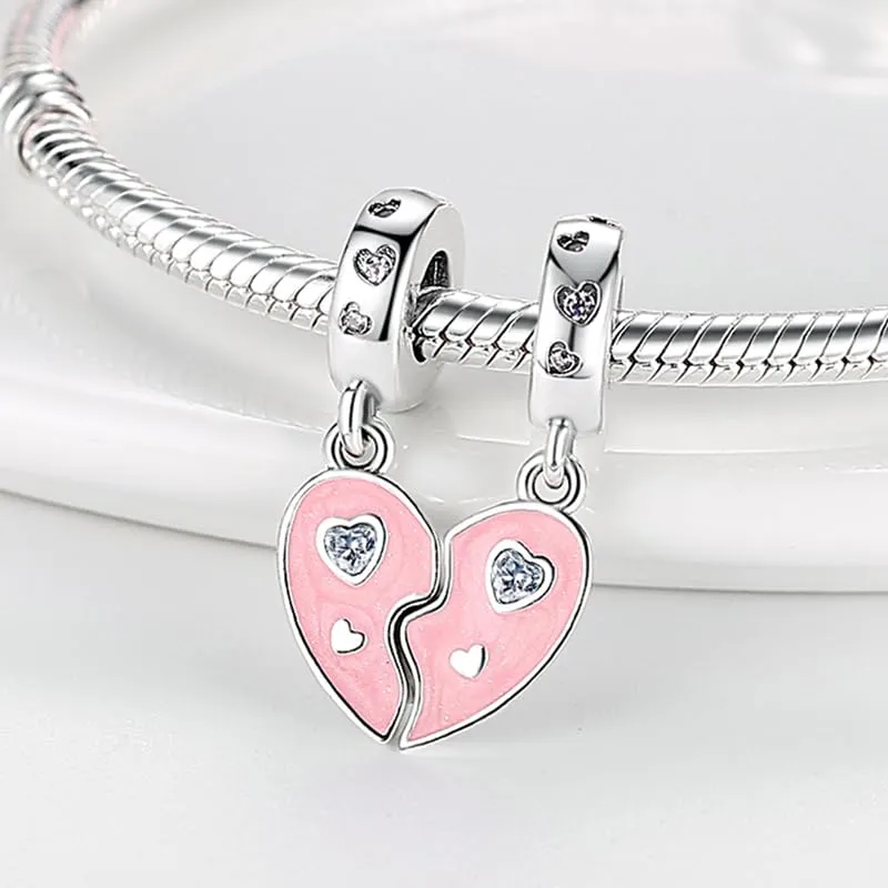 KUNSIR Bead Charm in Argento Sterling 925 con Cubic Zirconia, Compatibile con Braccialetti e Collane Europei - immagine 2