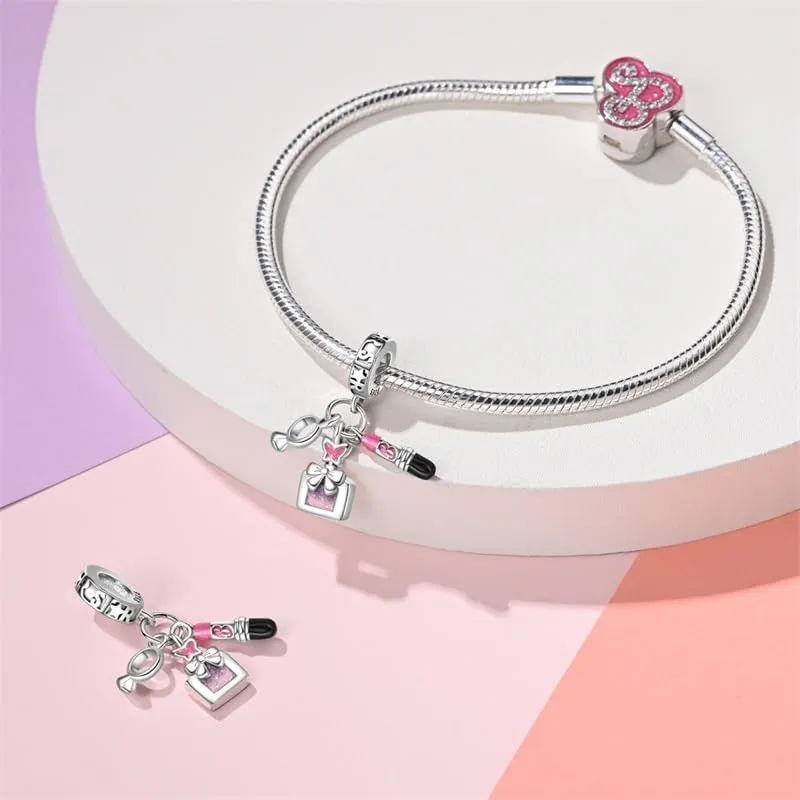KUNSIR Bead Charm in Argento Sterling 925 con Cubic Zirconia per Braccialetti e Collane Europei - immagine 3
