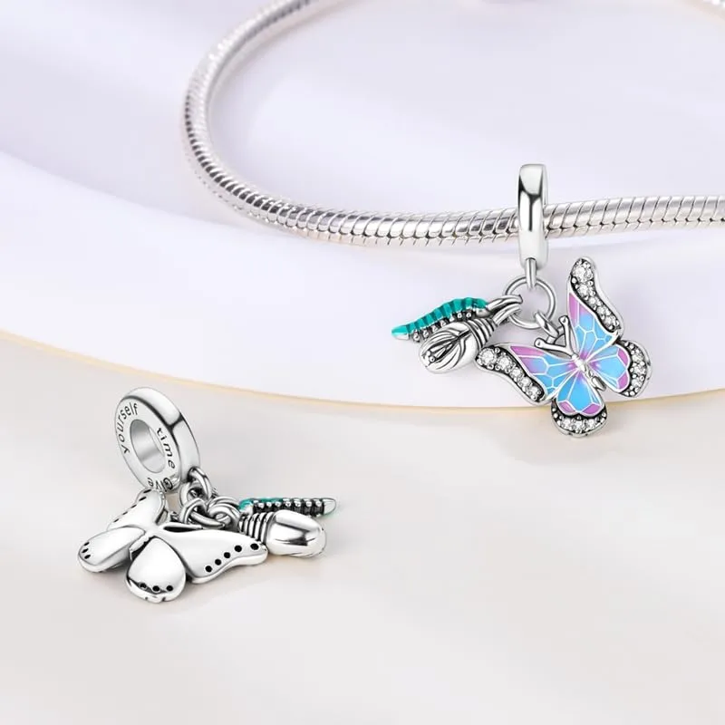 KUNSIR Ciondolo in Argento Sterling 925 con Cubic Zirconia per Braccialetti e Collane Europei - immagine 2