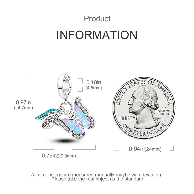 KUNSIR Ciondolo in Argento Sterling 925 con Cubic Zirconia per Braccialetti e Collane Europei - immagine 5