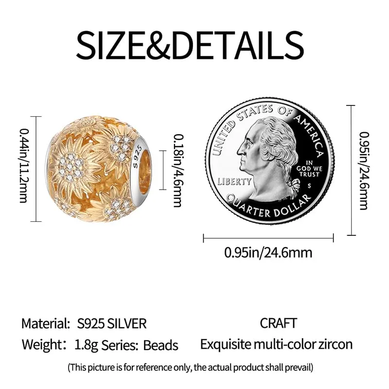 KUNSIR Ciondolo in Argento Sterling 925 con Cubic Zirconia per Braccialetti e Collane Europei - immagine 5
