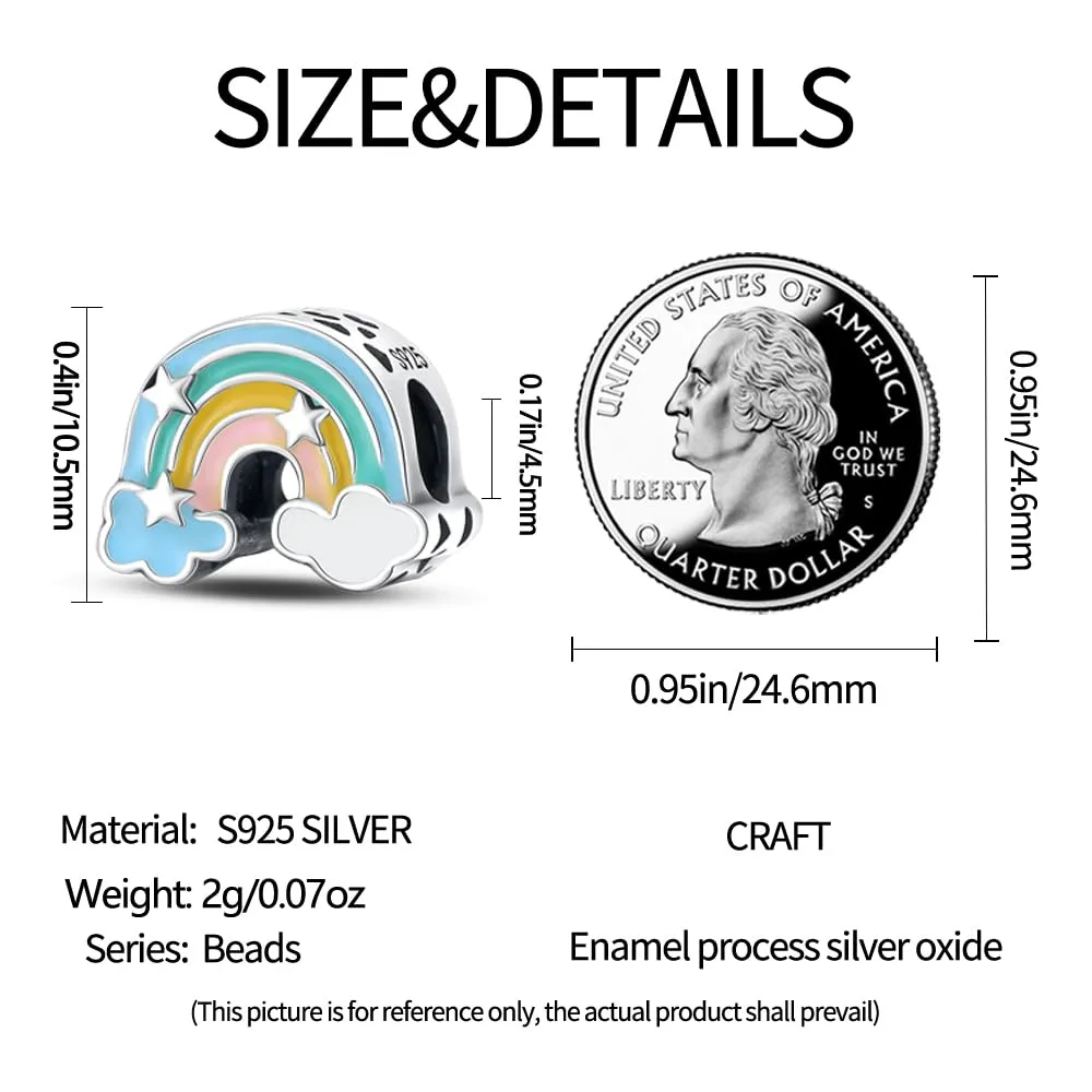 KUNSIR Ciondolo in Argento Sterling 925 con Cubic Zirconia per Braccialetti e Collane Europei - immagine 5