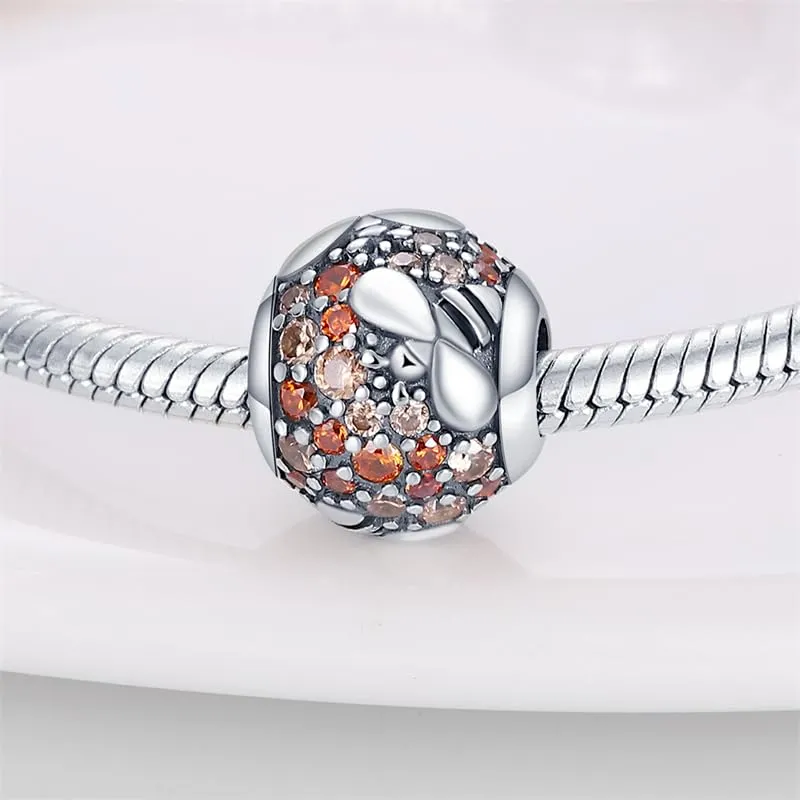 KUNSIR Bead Charm in Argento Sterling 925 con Cubic Zirconia, Compatibile con Braccialetti e Collane Europei - immagine 2
