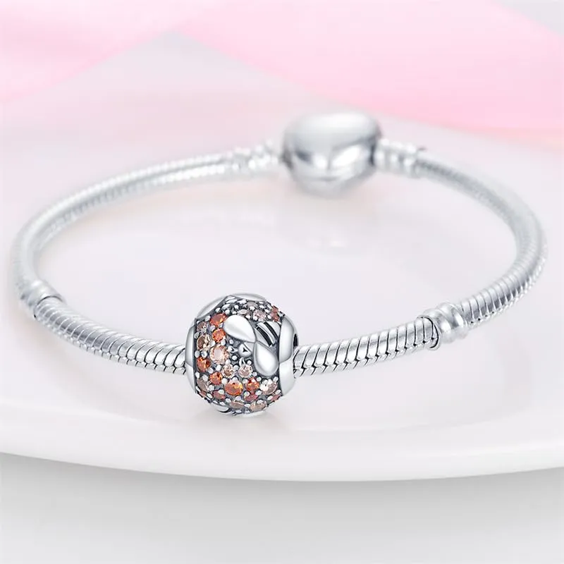 KUNSIR Bead Charm in Argento Sterling 925 con Cubic Zirconia, Compatibile con Braccialetti e Collane Europei - immagine 3