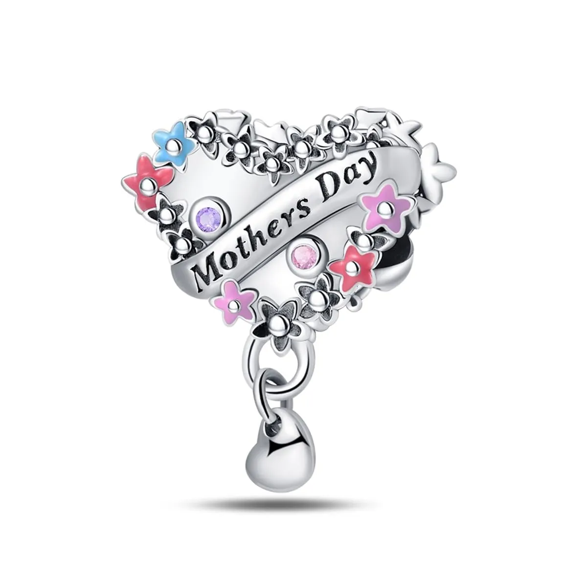 KUNSIR Ciondolo in Argento Sterling 925 con Cubic Zirconia per Braccialetti e Collane Europei - immagine 1