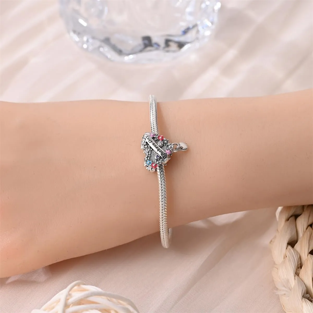 KUNSIR Ciondolo in Argento Sterling 925 con Cubic Zirconia per Braccialetti e Collane Europei - immagine 4