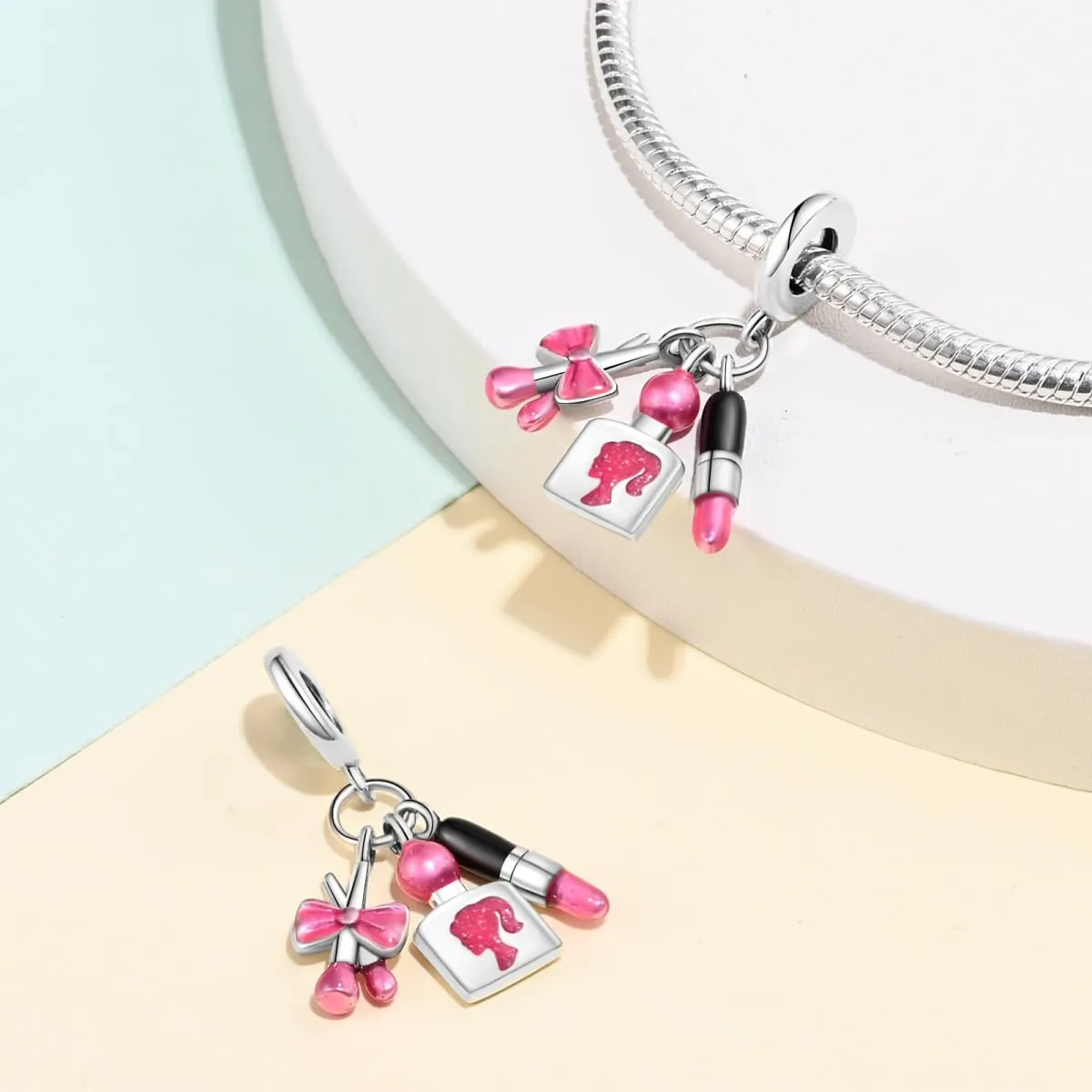 KUNSIR Ciondolo in Argento Sterling 925 con Cubic Zirconia per Braccialetti e Collane Europei - immagine 2