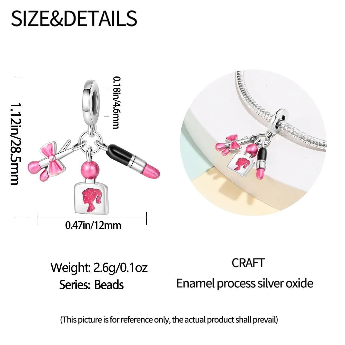 KUNSIR Ciondolo in Argento Sterling 925 con Cubic Zirconia per Braccialetti e Collane Europei - immagine 5