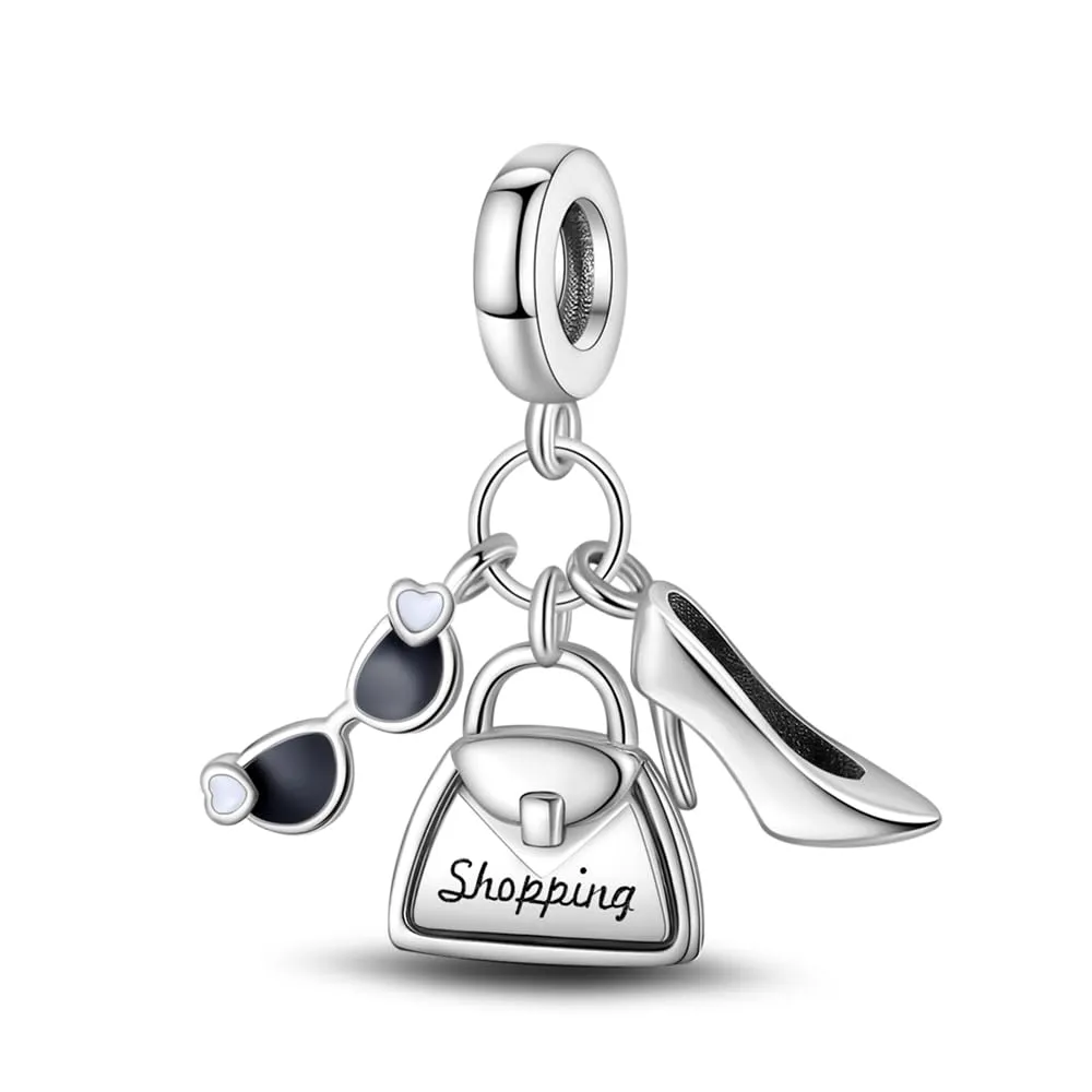 KUNSIR Bead Charm in Argento Sterling 925 con Cubic Zirconia per Braccialetti e Collane Europei - immagine 1