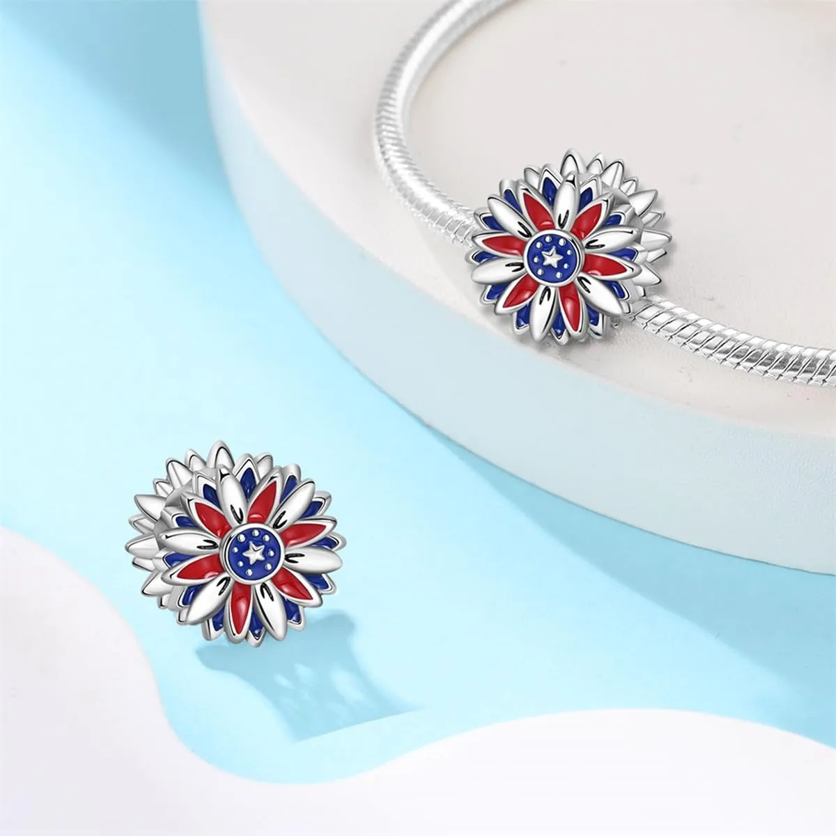 KUNSIR Bead Charm Ciondolo Argento Sterling 925 con Cubic Zirconia per Braccialetti e Collane Europei - immagine 2