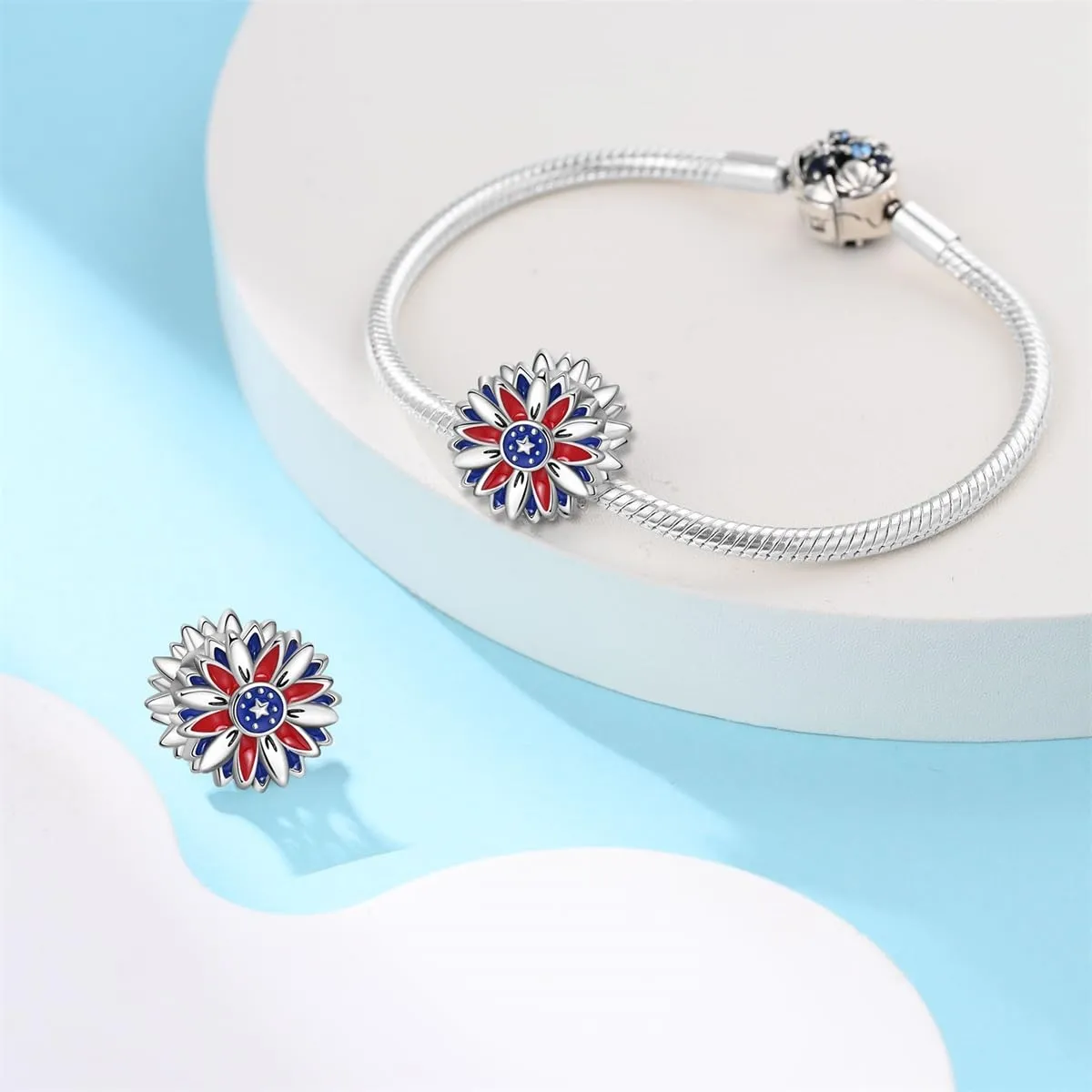 KUNSIR Bead Charm Ciondolo Argento Sterling 925 con Cubic Zirconia per Braccialetti e Collane Europei - immagine 3