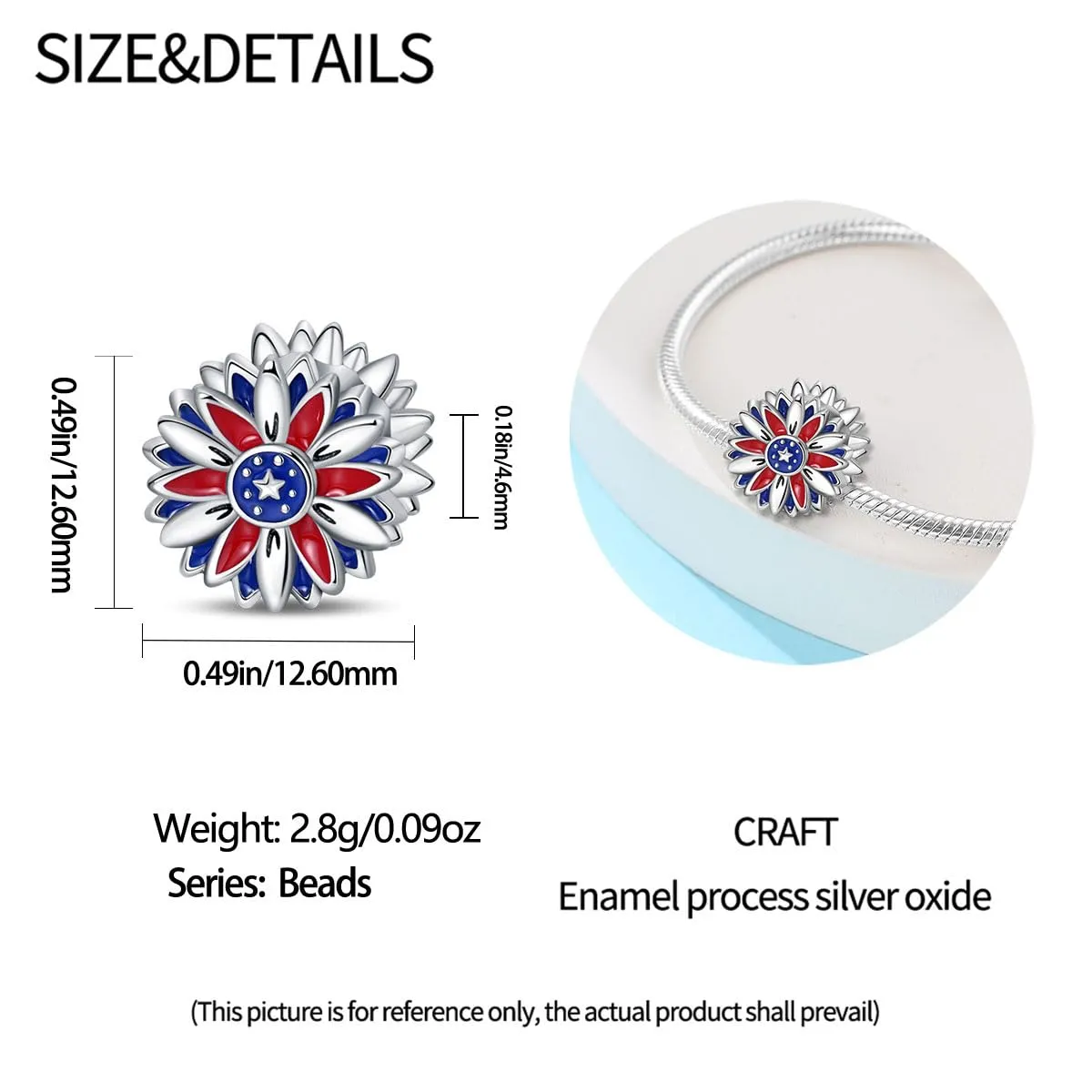 KUNSIR Bead Charm Ciondolo Argento Sterling 925 con Cubic Zirconia per Braccialetti e Collane Europei - immagine 5