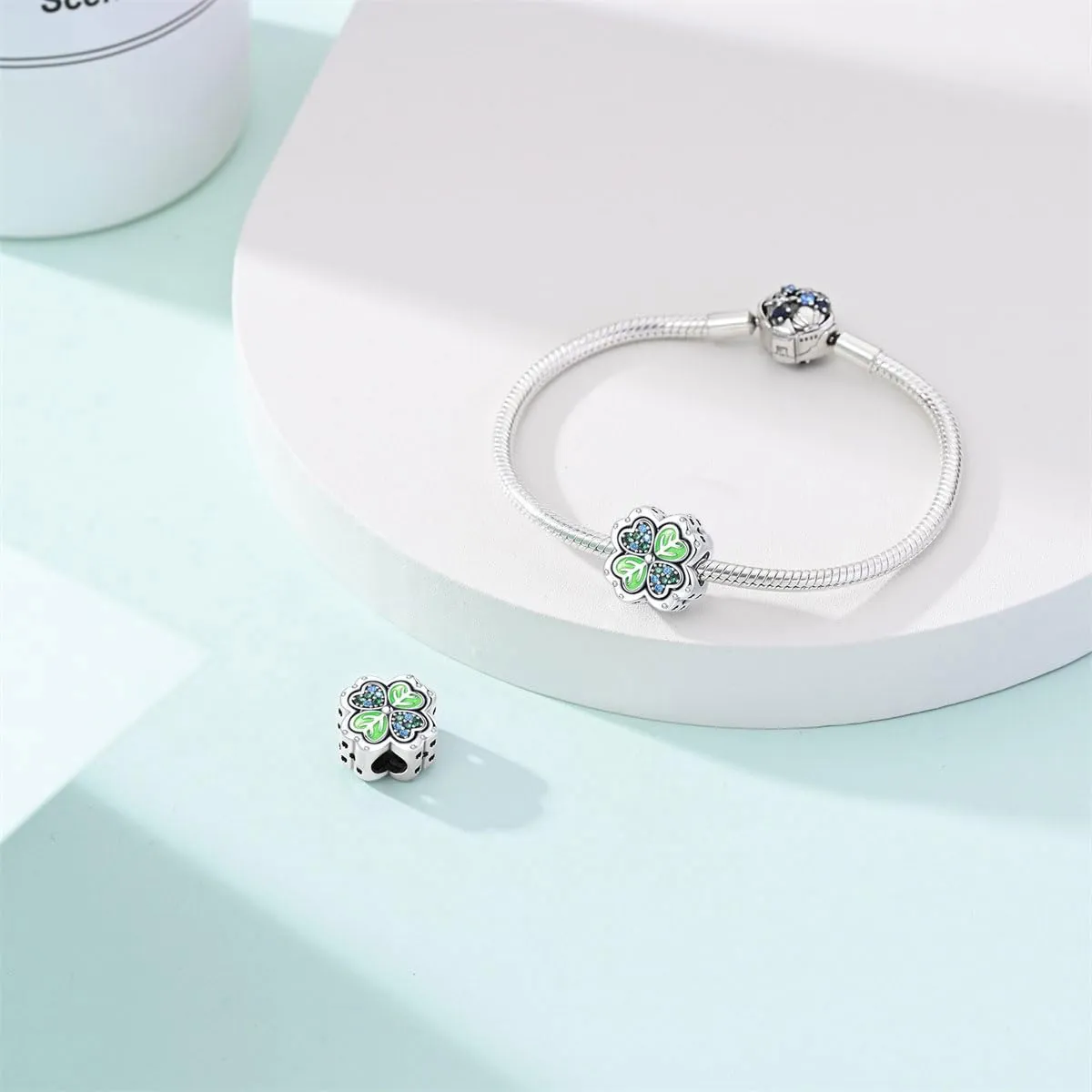 KUNSIR Bead Charm in Argento Sterling 925 con Cubic Zirconia per Braccialetti e Collane Europei - immagine 3