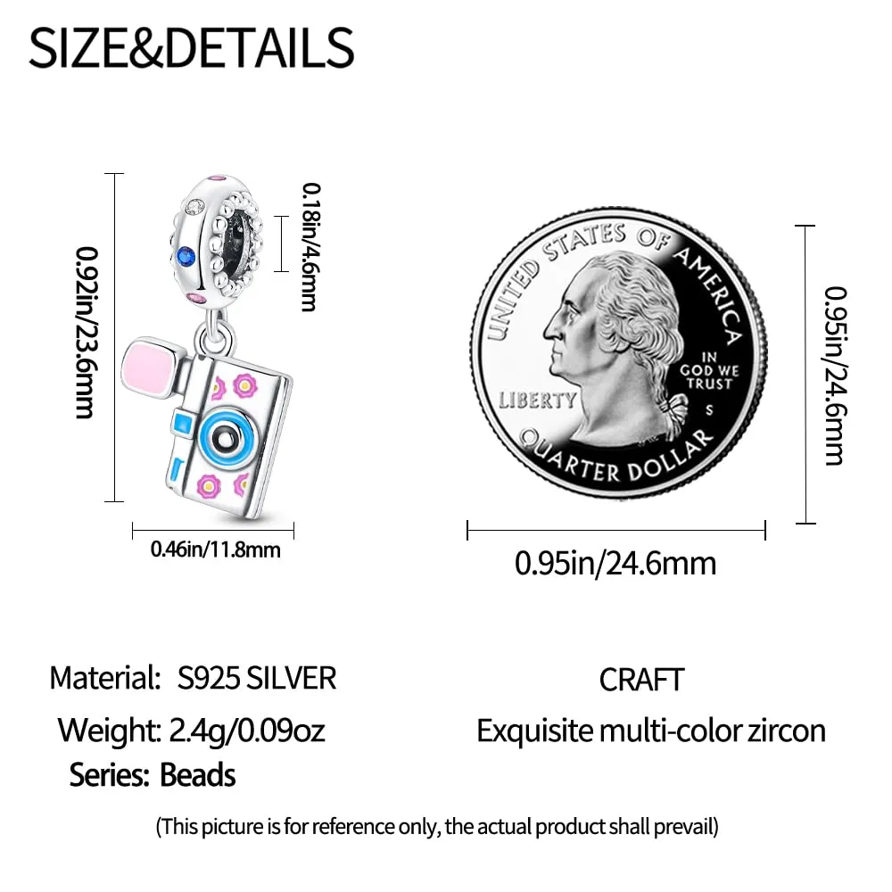 KUNSIR Bead Charm in Argento Sterling 925 con Cubic Zirconia per Braccialetti e Collane Europei - immagine 5