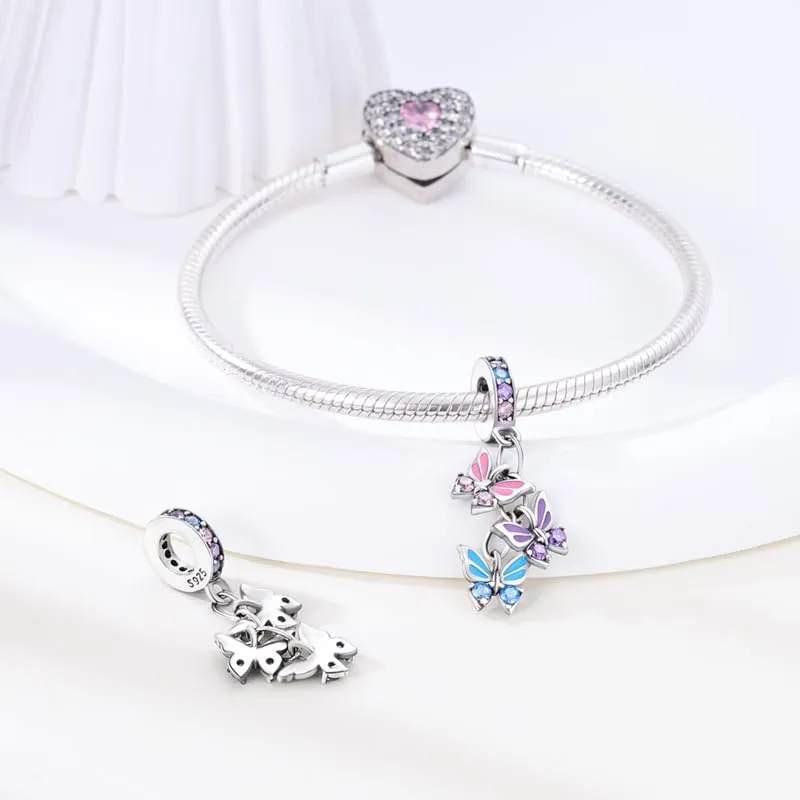 KUNSIR Bead Charm Ciondolo Argento Sterling 925 con Cubic Zirconia per Braccialetti e Collane Europei - immagine 3