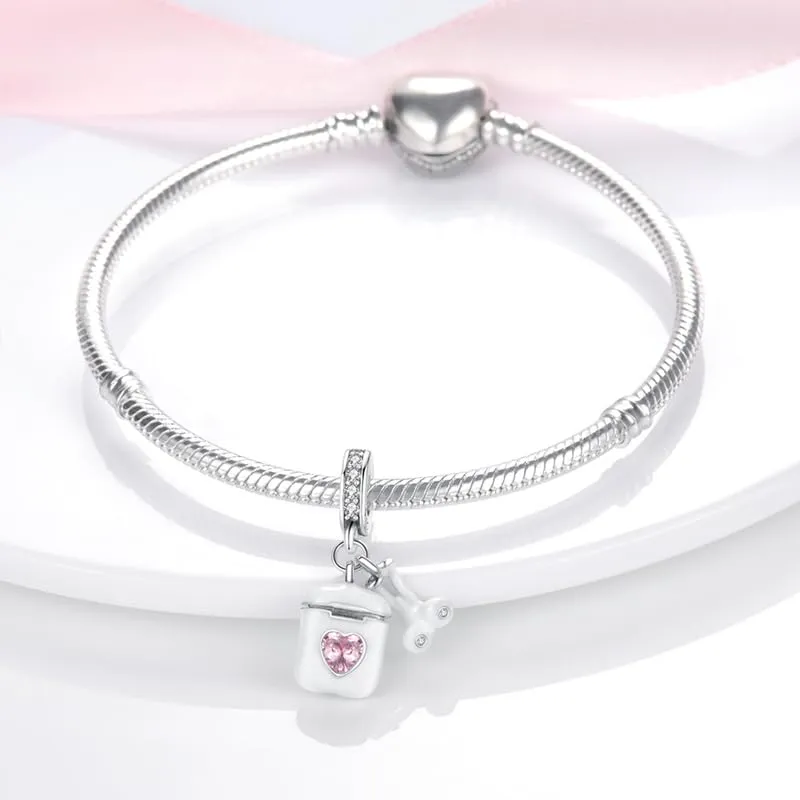 KUNSIR Ciondolo in Argento Sterling 925 con Cubic Zirconia per Braccialetti e Collane Europei - immagine 3