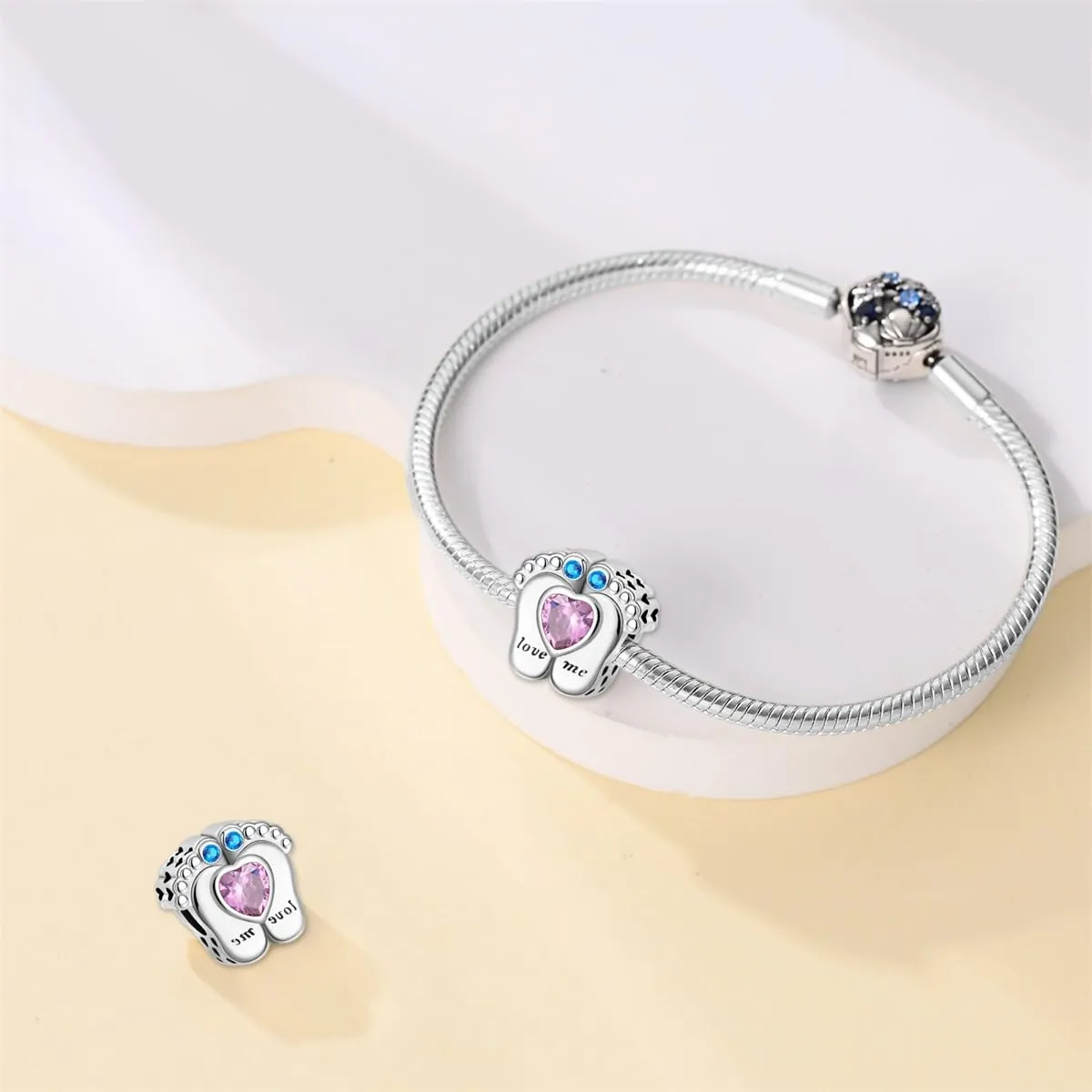 KUNSIR Ciondolo in Argento Sterling 925 con Cubic Zirconia per Braccialetti e Collane Europei - immagine 3