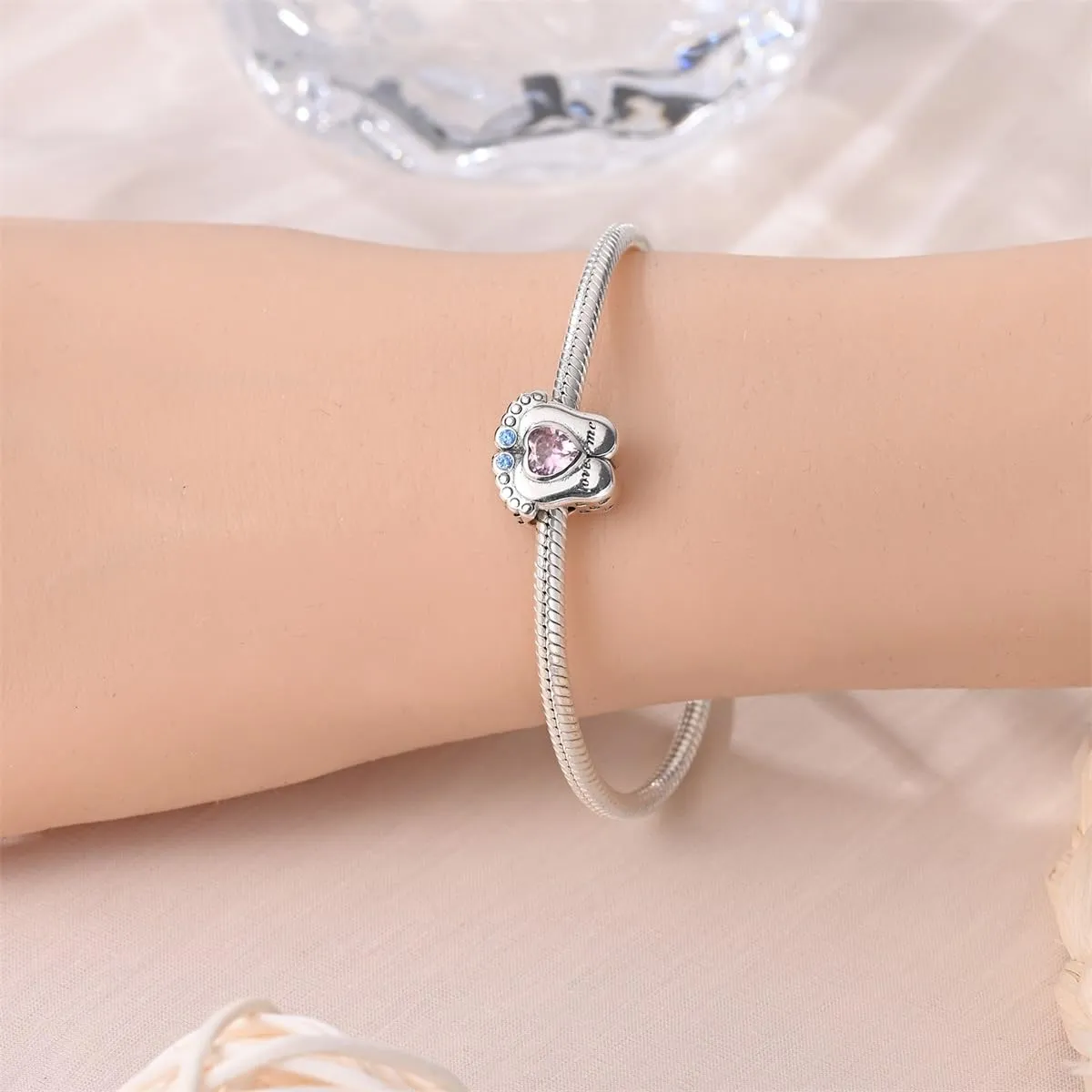 KUNSIR Ciondolo in Argento Sterling 925 con Cubic Zirconia per Braccialetti e Collane Europei - immagine 4