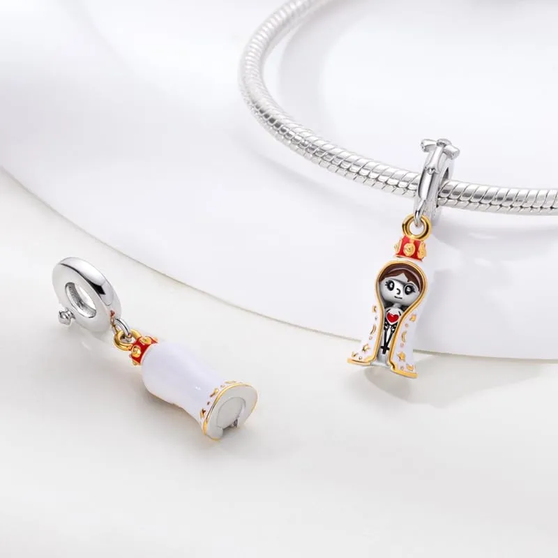 KUNSIR Bead Charm in Argento Sterling 925 e Cubic Zirconia per Braccialetti e Collane Europei - immagine 2