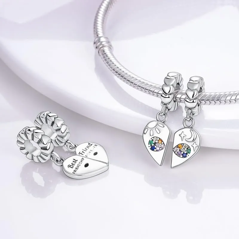KUNSIR Ciondolo in Argento Sterling 925 con Cubic Zirconia per Braccialetti e Collane Europei - immagine 2