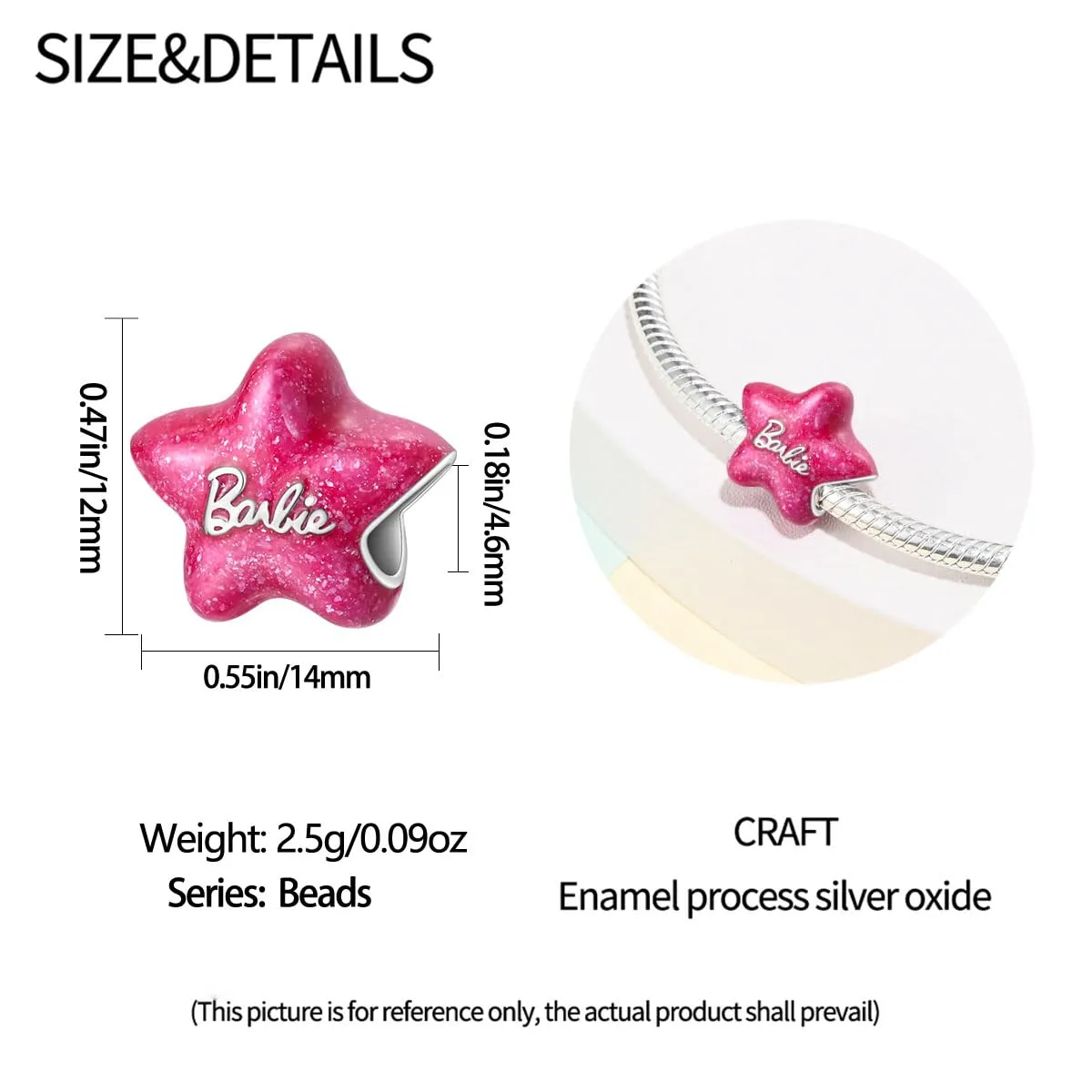 KUNSIR Ciondolo in Argento Sterling 925 con Cubic Zirconia per Braccialetti e Collane Europei - immagine 5