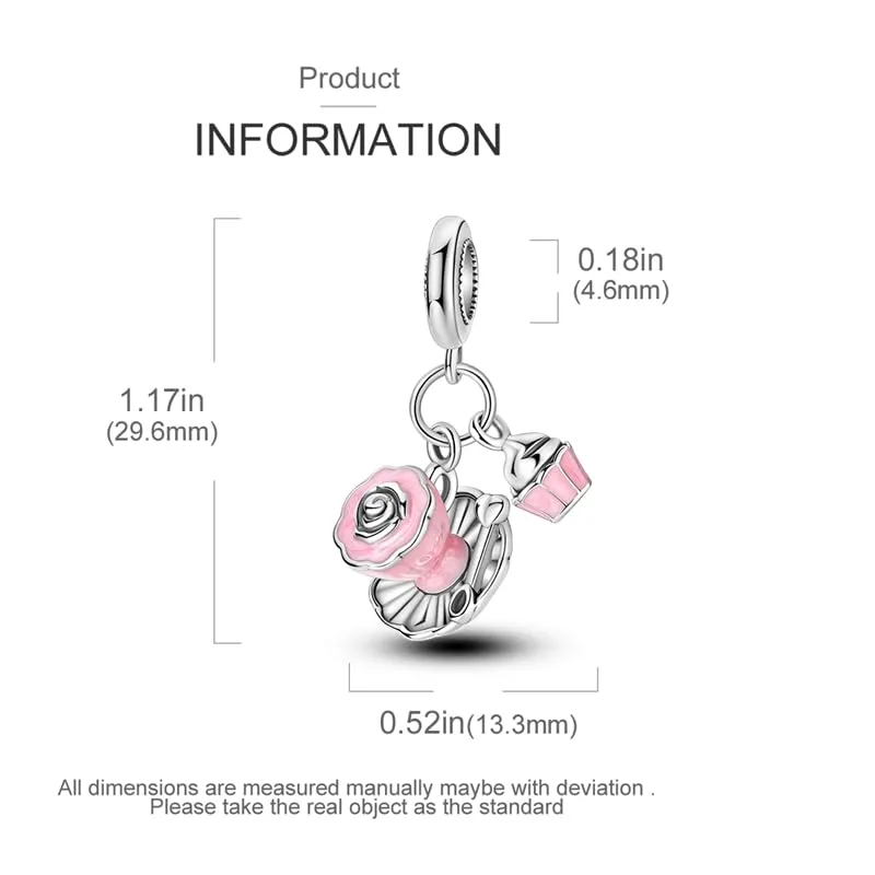 KUNSIR Bead Charm in Argento Sterling 925 con Cubic Zirconia, Compatibile con Braccialetti e Collane Europei - immagine 5