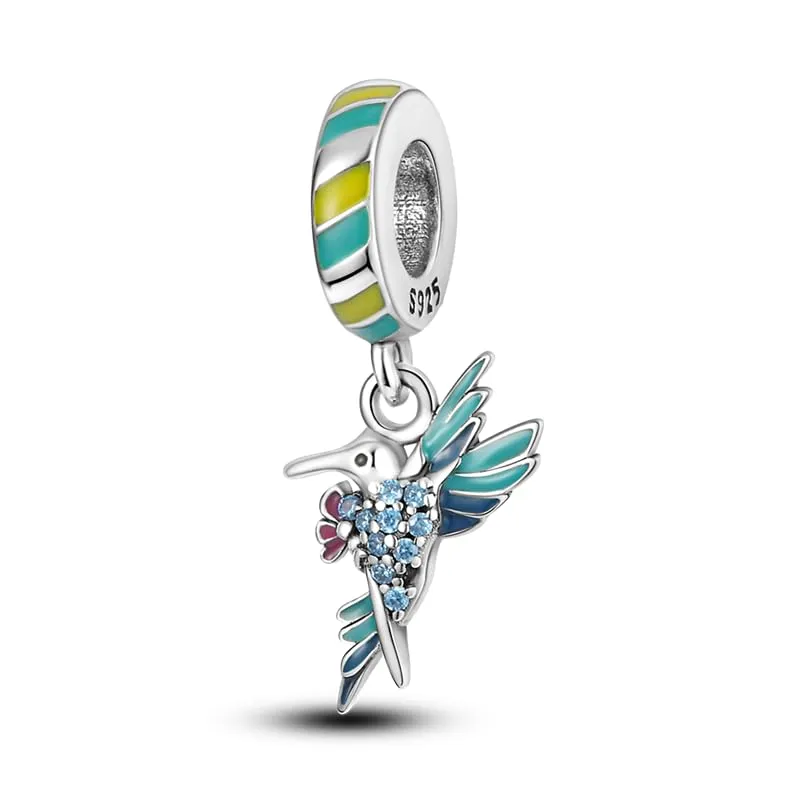 KUNSIR Bead Charm Ciondolo Argento Sterling 925 con Cubic Zirconia per Braccialetti e Collane Europei - immagine 1