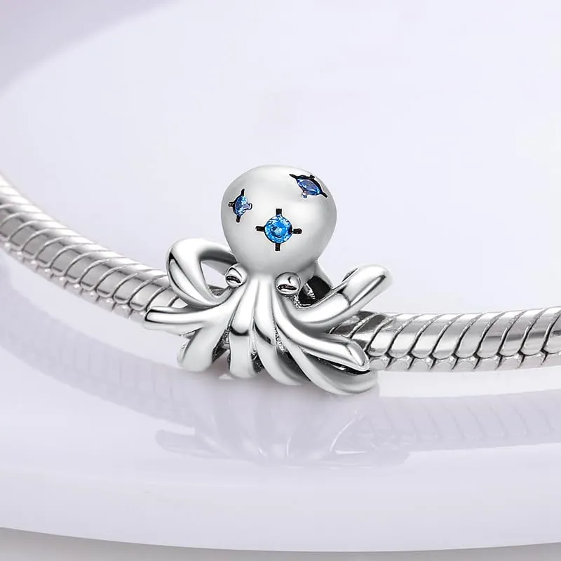 KUNSIR Bead Charm in Argento Sterling 925 con Cubic Zirconia, Compatibile con Braccialetti e Collane Europei - immagine 2