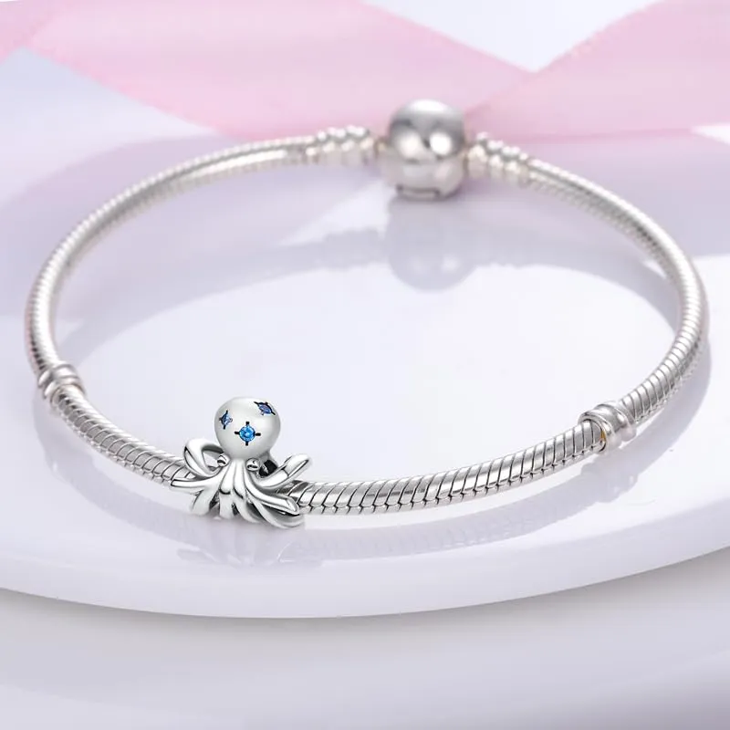 KUNSIR Bead Charm in Argento Sterling 925 con Cubic Zirconia, Compatibile con Braccialetti e Collane Europei - immagine 3