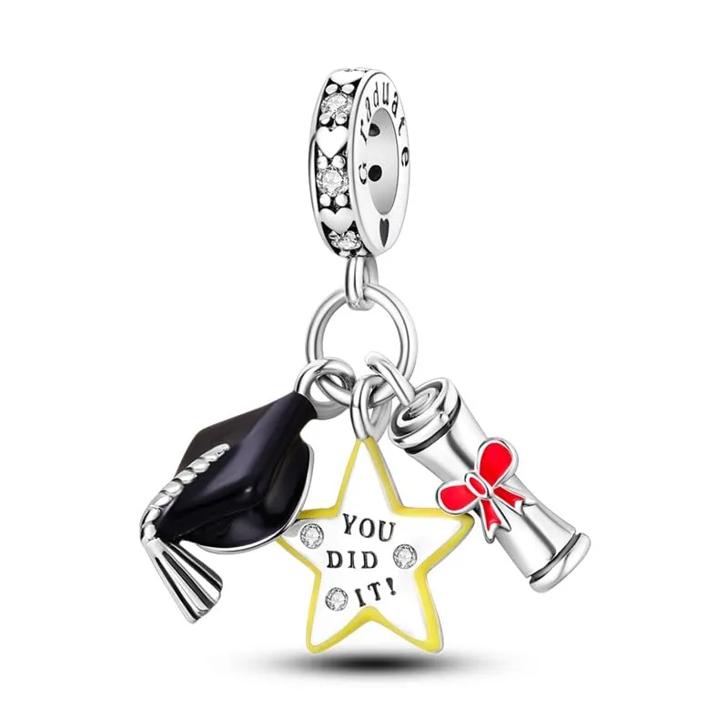 KUNSIR Bead Charm in Argento Sterling 925 con Cubic Zirconia per Braccialetti e Collane Europei - immagine 1