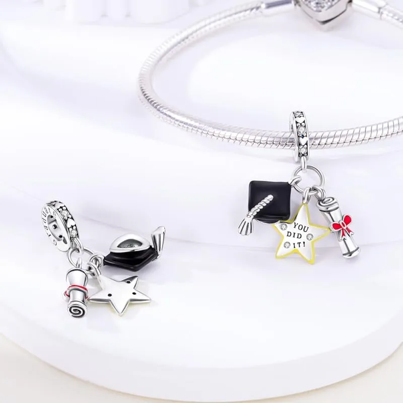 KUNSIR Bead Charm in Argento Sterling 925 con Cubic Zirconia per Braccialetti e Collane Europei - immagine 2