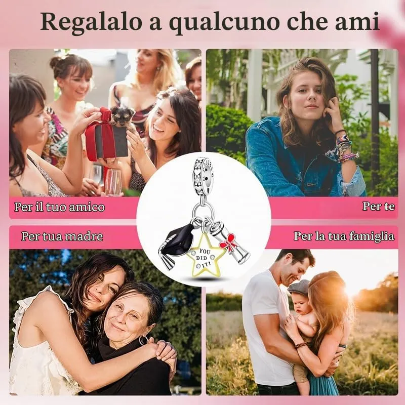 KUNSIR Bead Charm in Argento Sterling 925 con Cubic Zirconia per Braccialetti e Collane Europei - immagine 6