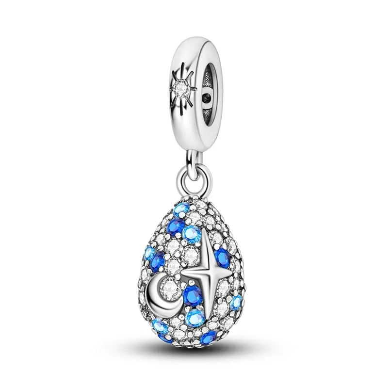 KUNSIR Ciondolo in Argento Sterling 925 con Cubic Zirconia per Braccialetti e Collane Europei - immagine 1