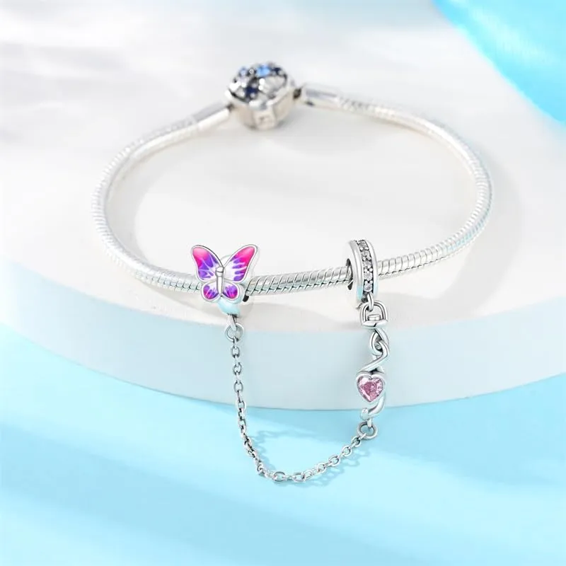 KUNSIR Bead Charm in Argento Sterling 925 con Cubic Zirconia per Braccialetti e Collane Pandoro e Europei - immagine 3