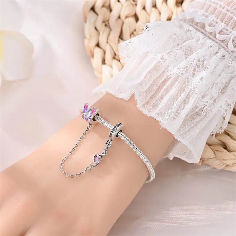KUNSIR Bead Charm in Argento Sterling 925 con Cubic Zirconia per Braccialetti e Collane Pandoro e Europei - immagine 4