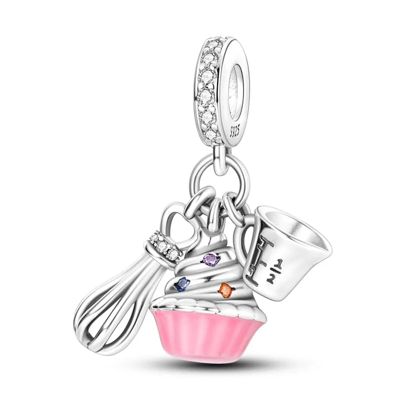 KUNSIR Bead Charm in Argento Sterling 925 con Cubic Zirconia, Compatibile con Braccialetti e Collane Europei - immagine 1