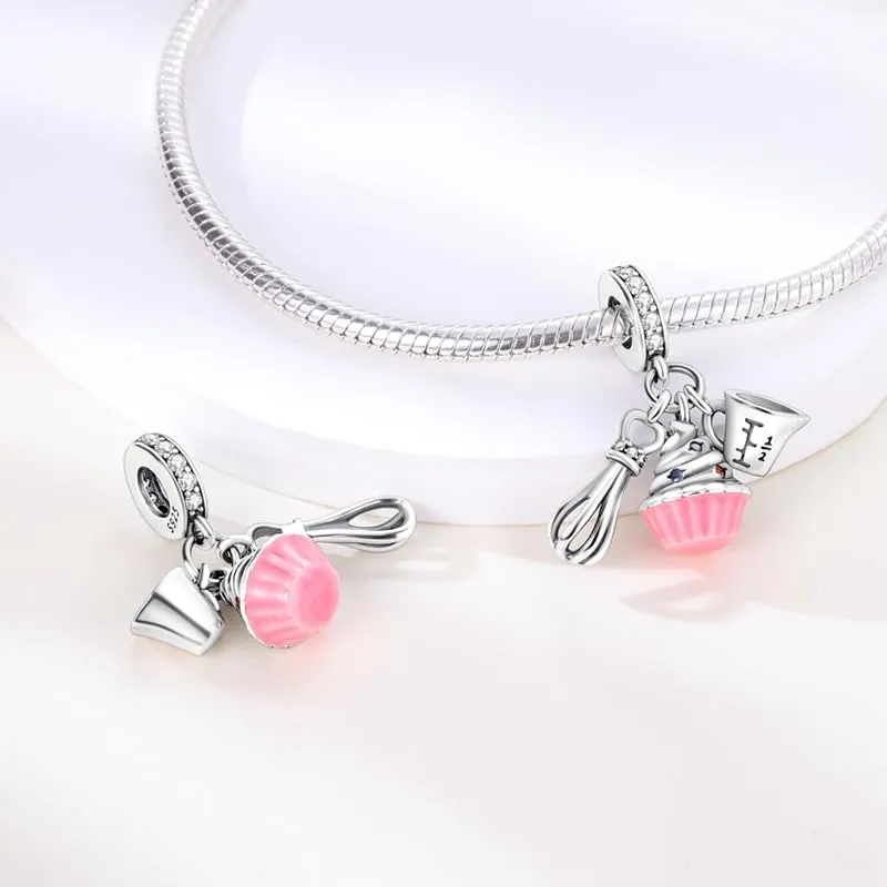 KUNSIR Bead Charm in Argento Sterling 925 con Cubic Zirconia, Compatibile con Braccialetti e Collane Europei - immagine 2