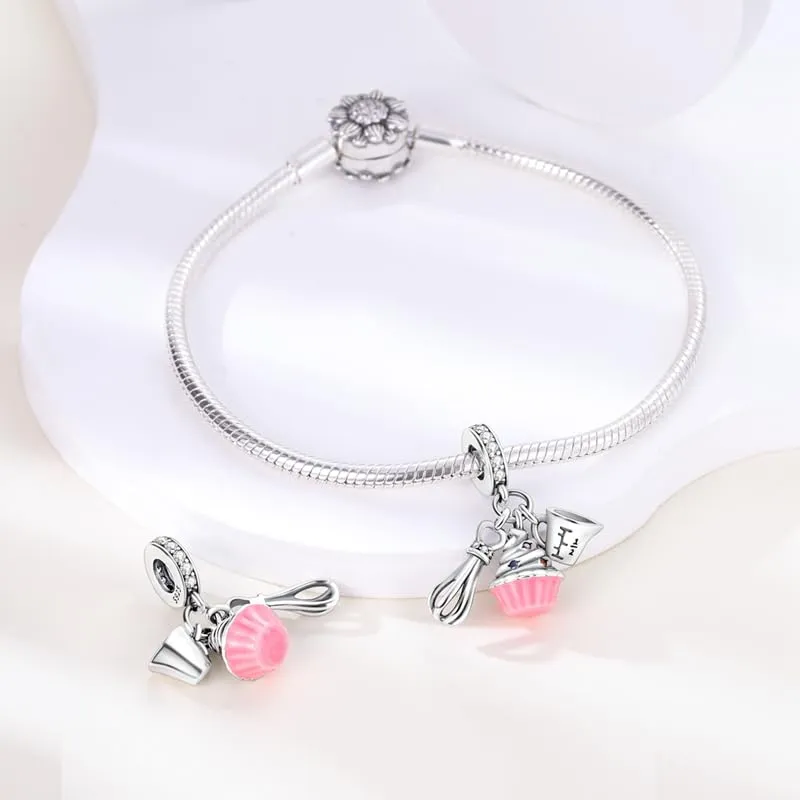 KUNSIR Bead Charm in Argento Sterling 925 con Cubic Zirconia, Compatibile con Braccialetti e Collane Europei - immagine 3
