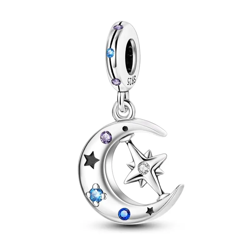 KUNSIR Bead Charm in Argento Sterling 925 con Cubic Zirconia per Braccialetti e Collane Europei - immagine 1