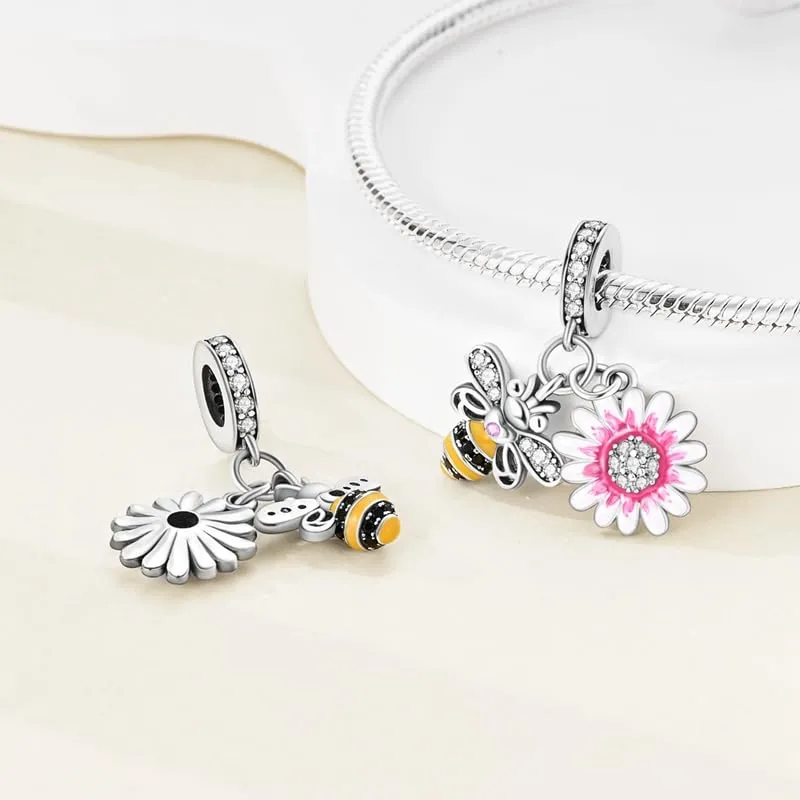 KUNSIR Ciondolo in Argento Sterling 925 con Cubic Zirconia per Braccialetti e Collane Europei - immagine 2