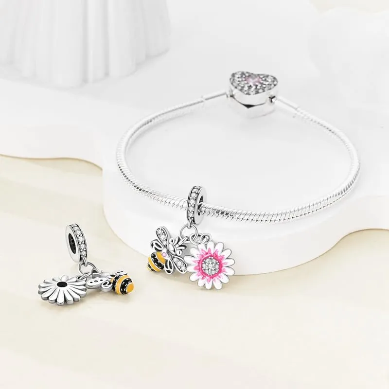 KUNSIR Ciondolo in Argento Sterling 925 con Cubic Zirconia per Braccialetti e Collane Europei - immagine 3