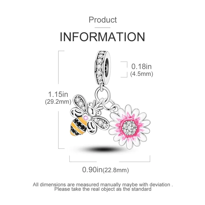 KUNSIR Ciondolo in Argento Sterling 925 con Cubic Zirconia per Braccialetti e Collane Europei - immagine 5