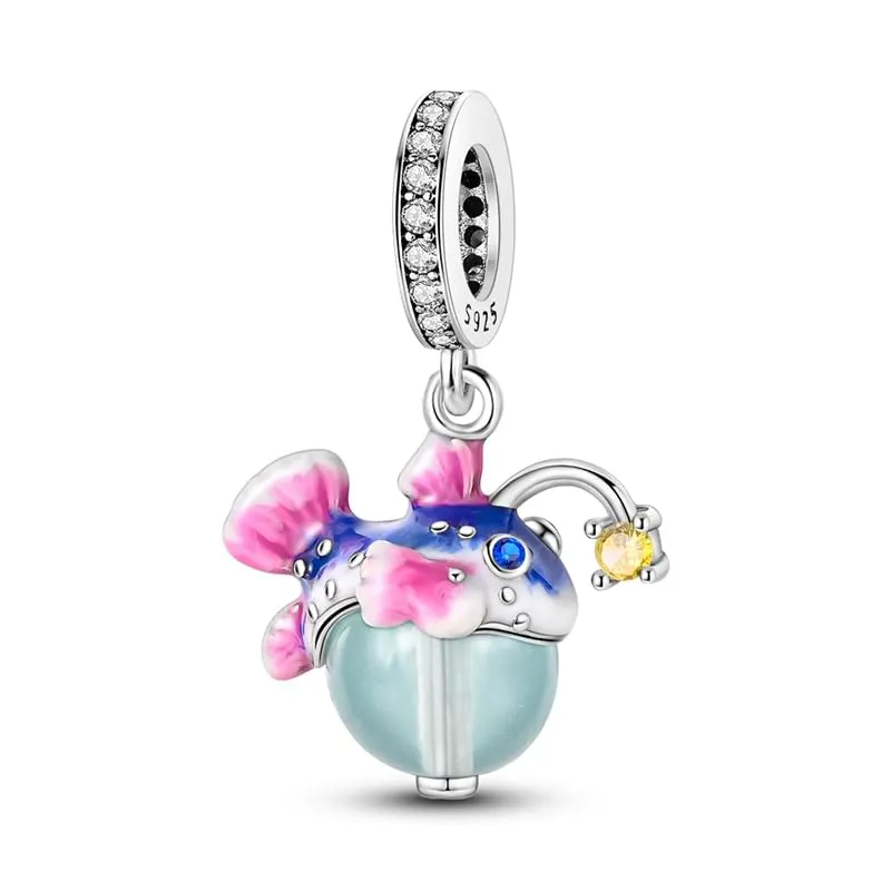 KUNSIR Ciondolo in Argento Sterling 925 con Cubic Zirconia per Braccialetti e Collane Europei - immagine 1