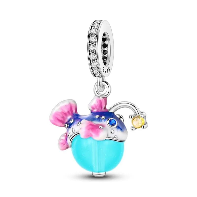 KUNSIR Ciondolo in Argento Sterling 925 con Cubic Zirconia per Braccialetti e Collane Europei - immagine 5