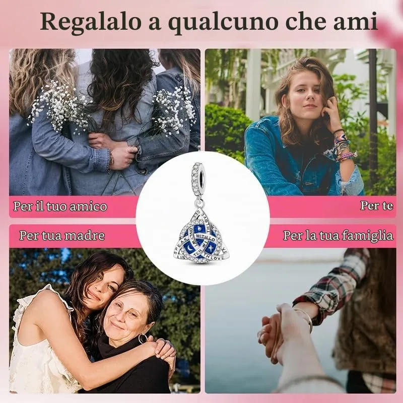 KUNSIR Bead Charm Ciondolo Argento Sterling 925 con Cubic Zirconia per Braccialetti e Collane Europei - immagine 6